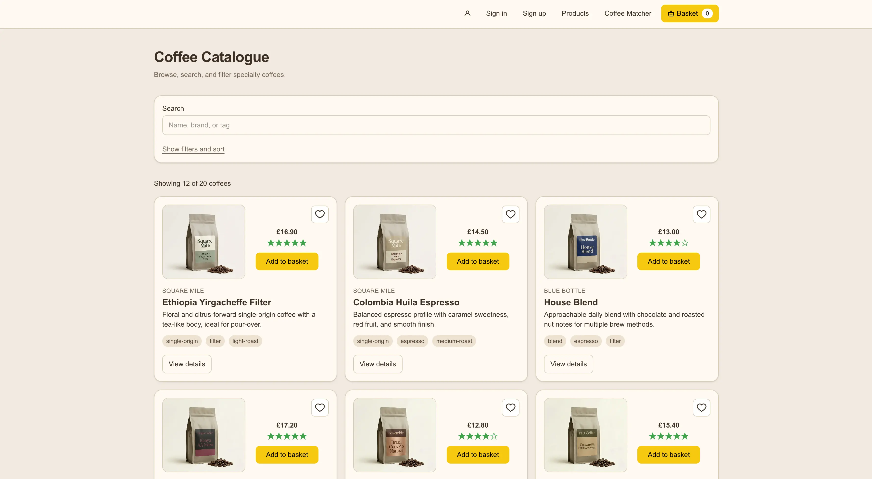 Coffee E-commerce Website